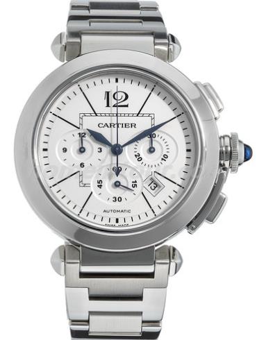卡地亚W31085M7男表帕莎Pasha系列-银色表带/表径42mm