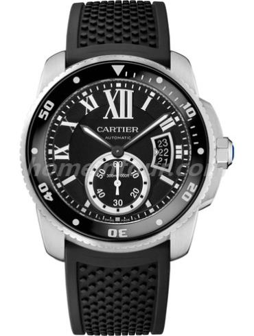 卡地亚W7100056男表卡历博Calibre系列-黑色表带/表径42mm