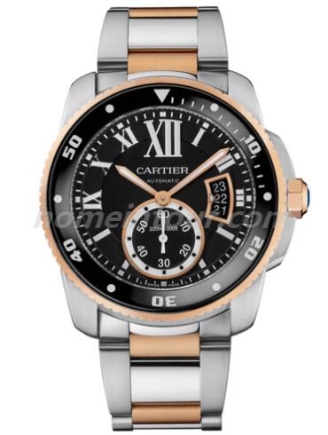 卡地亚W7100054男表卡历博Calibre系列-间金表带/表径42mm