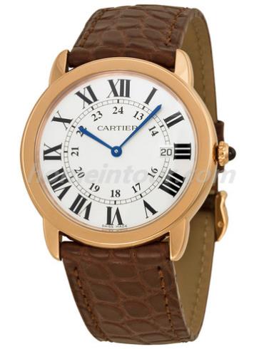 卡地亚W6701008男表Ronde solo系列-棕色表带/表径36mm