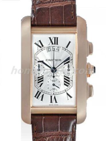 卡地亚W2610751男表坦克Tank系列-棕色表带/表径52X31mm