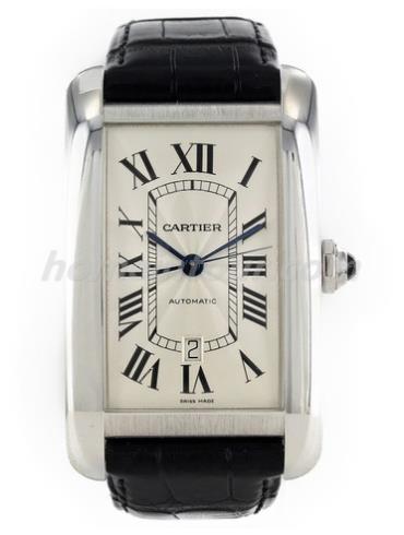 卡地亚W2609956男表坦克Tank系列-黑色表带/表径31X51mm