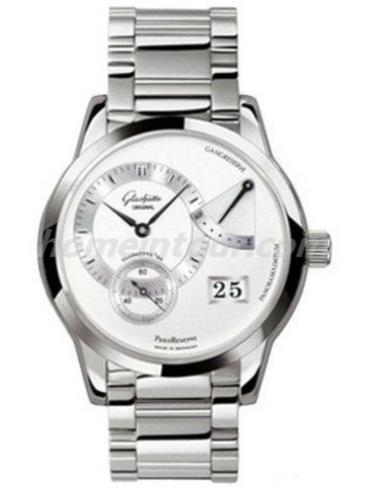 格拉苏蒂原创65-01-02-02-24男表Pano Classic 经典偏心系列-银色表带/表径39.4mm