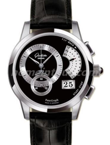 格拉苏蒂原创61-01-02-02-04男表Pano Classic 经典偏心系列-黑色表带/表径39.4mm