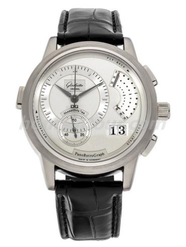 格拉苏蒂原创60-01-02-02-06男表Pano Classic 经典偏心系列-黑色表带/表径39.4mm