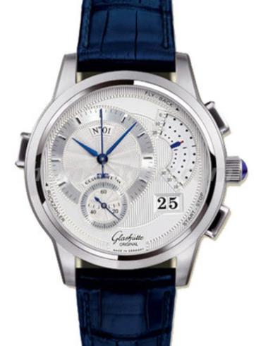 格拉苏蒂原创60-01-01-01-06男表Pano Classic 经典偏心系列-蓝色表带/表径39.4mm