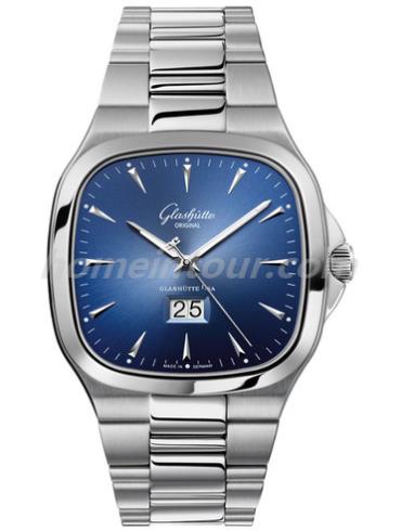 格拉苏蒂原创39-47-13-12-14男表Senator 参议员系列-银色表带/表径40x40mm