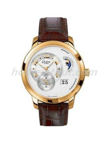 格拉苏蒂原创90-02-31-11-05男表Pano Classic 经典偏心系列-棕色表带/表径42mm