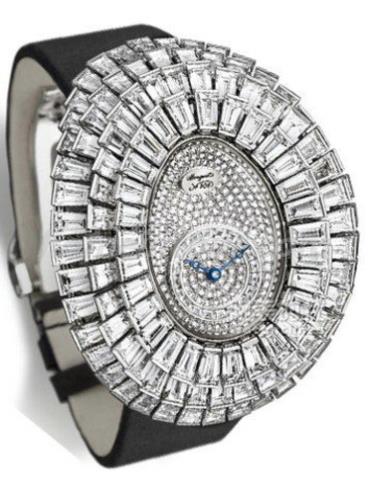 宝玑GJE25BB20.8989DB1女表High Jewellery 高级珠宝腕表系列-黑色表带/表径34x27.4mm