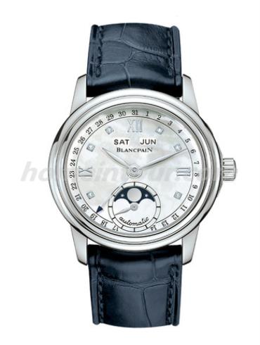 宝珀2360-1191A-55女表Léman领袖系列-蓝色表带/表径34mm
