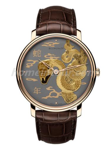 宝珀6615B-3612-55B_男表Villeret系列-棕色表带/表径45mm