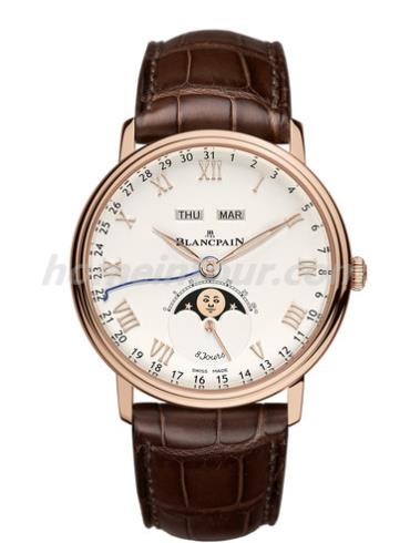 宝珀6639-3642-55B_男表Villeret系列-棕色表带/表径42mm