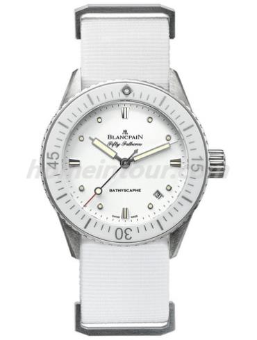 宝珀5100-1127-NAWA_女表五十噚系列-白色表带/表径38mm