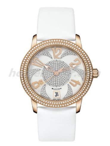 宝珀3300A-3728-52B女表女士腕表系列-白色表带/表径34mm