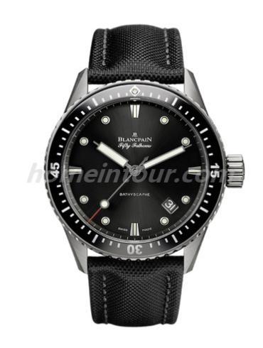 宝珀5000-1230-B52A_男表五十噚系列-黑色表带/表径43mm