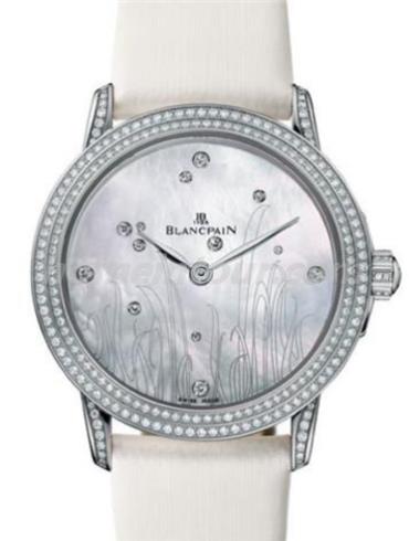 宝珀3300-35C54E-52B女表女士腕表系列-白色表带/表径34mm