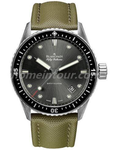 宝珀5000-1110-K52A_男表五十噚系列-绿色表带/表径43mm