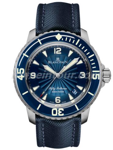 宝珀5015D-1140-52B男表五十噚系列-蓝色表带/表径45mm