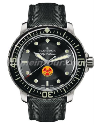 宝珀5015B-1130-52男表五十噚系列-黑色表带/表径45mm