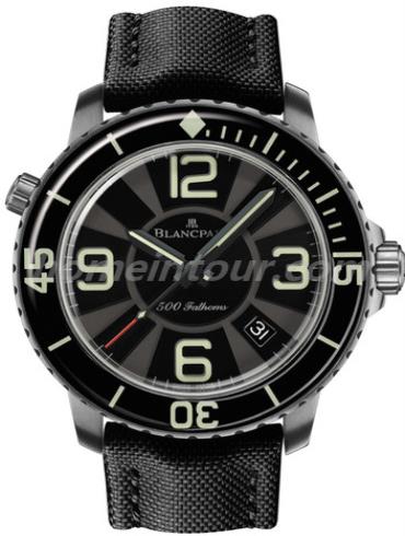 宝珀50015-12B30-52B男表五十噚系列-黑色表带/表径48mm