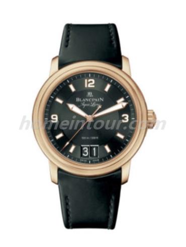 宝珀2850B-3630-64B男表Léman领袖系列-黑色表带/表径40mm