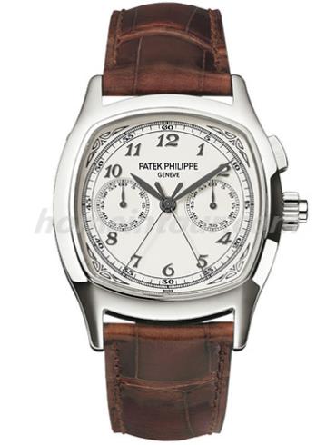 百达翡丽5950A-001男表超级复杂功能时计系列-棕色表带/表径37x44.6mm