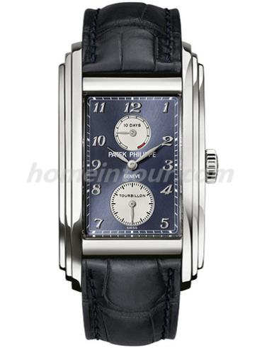 百达翡丽5101G-001男表超级复杂功能时计系列-黑色表带/表径29.6x51.7mm