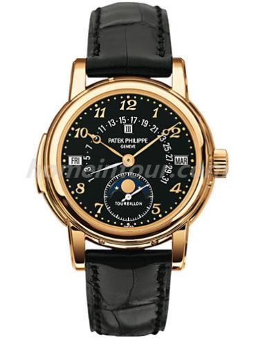 百达翡丽5016J-012男表超级复杂功能时计系列-黑色表带/表径36.8mm