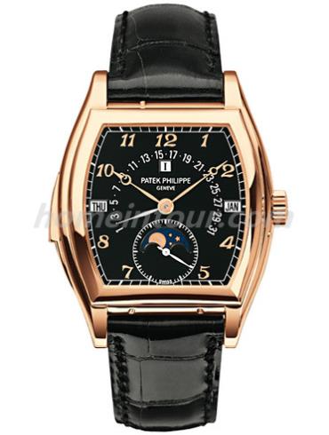 百达翡丽5013R-010男表超级复杂功能时计系列-黑色表带/表径—mm