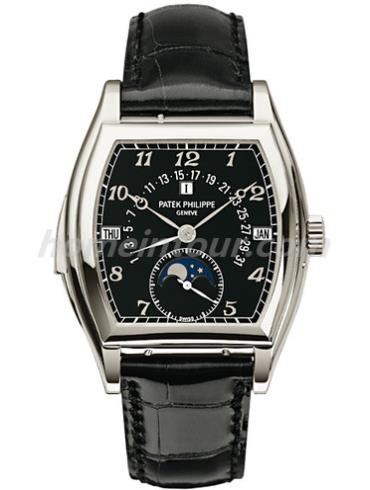 百达翡丽5013P-010男表超级复杂功能时计系列-黑色表带/表径—mm