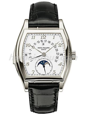 百达翡丽5013P-001男表超级复杂功能时计系列-黑色表带/表径—mm