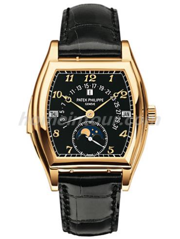 百达翡丽5013J-010男表超级复杂功能时计系列-黑色表带/表径—mm