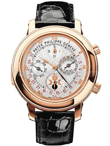 百达翡丽5002R-001男表超级复杂功能时计系列-黑色表带/表径42.8mm