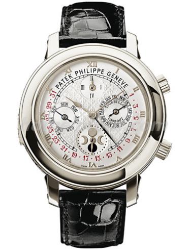 百达翡丽5002P-001男表超级复杂功能时计系列-黑色表带/表径42.8mm