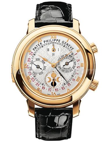 百达翡丽5002J-001男表超级复杂功能时计系列-黑色表带/表径42.8mm