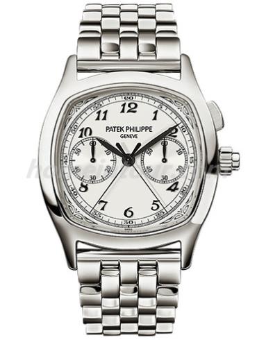 百达翡丽5950_1A-001男表超级复杂功能时计系列-银色表带/表径37*44.6mm