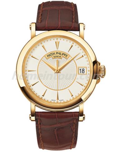 百达翡丽5153J-001男表Calatrava系列-棕色表带/表径38mm