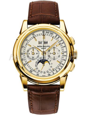 百达翡丽5970J-001男表超级复杂功能时计系列-棕色表带/表径37mm