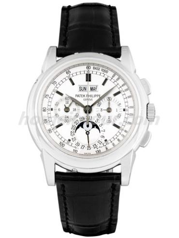 百达翡丽5970G-001男表超级复杂功能时计系列-黑色表带/表径37mm