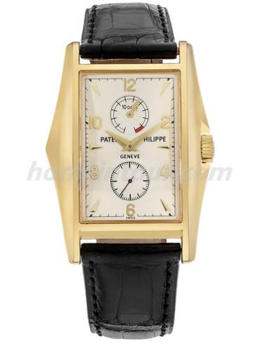 百达翡丽5100J-001男表复杂功能时计系列-黑色表带/表径29.6x51.7mm