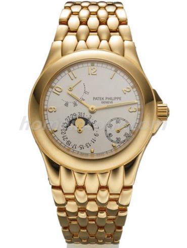 百达翡丽5085_1J-001男表复杂功能时计系列-金色表带/表径37mm