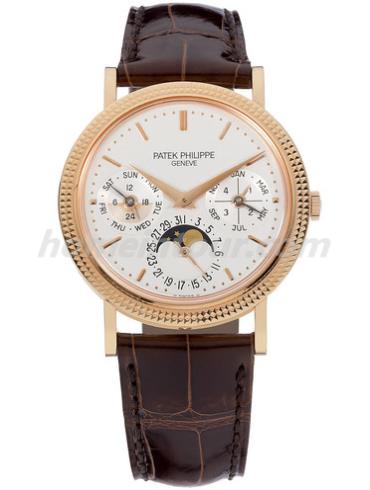 百达翡丽5039R-001男表超级复杂功能时计系列-棕色表带/表径35.2mm