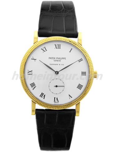 百达翡丽3919J-001男表Calatrava系列-黑色表带/表径33.5mm