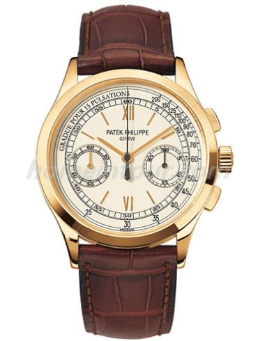 百达翡丽5170J-001男表复杂功能时计系列-棕色表带/表径39mm