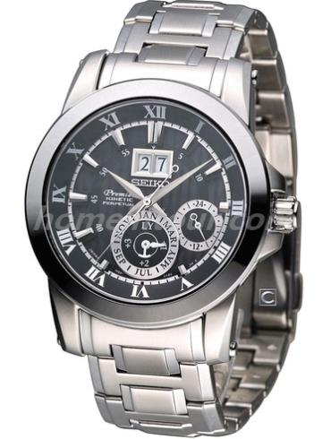 精工SNP093J1男表Premier系列-银色表带/表径41.5mm