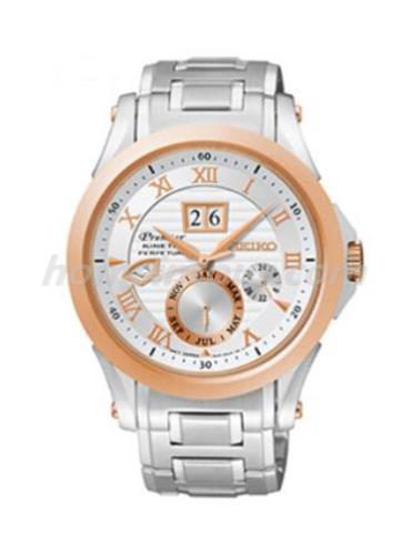 精工SNP080J1男表Premier系列-银色表带/表径41.4mm