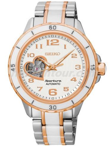 精工SSA884J1女表Sportura系列-银色/白色表带/表径&#8211;