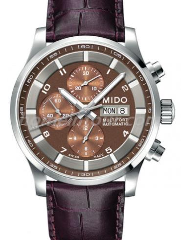 美度M005.614.16.292.12男表舵手系列-深棕色表带/表径44mm