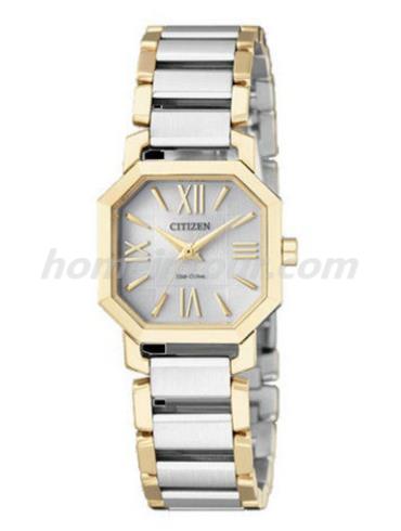 西铁城EP5894-53A女表光动能系列-间金色表带/表径23x23mm