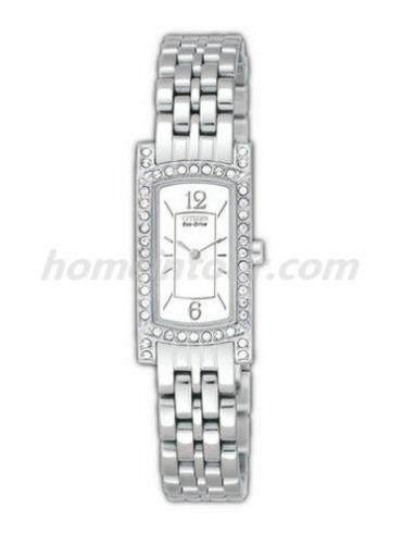 西铁城EG2501-54A女表光动能系列-银色表带/表径24x15mm